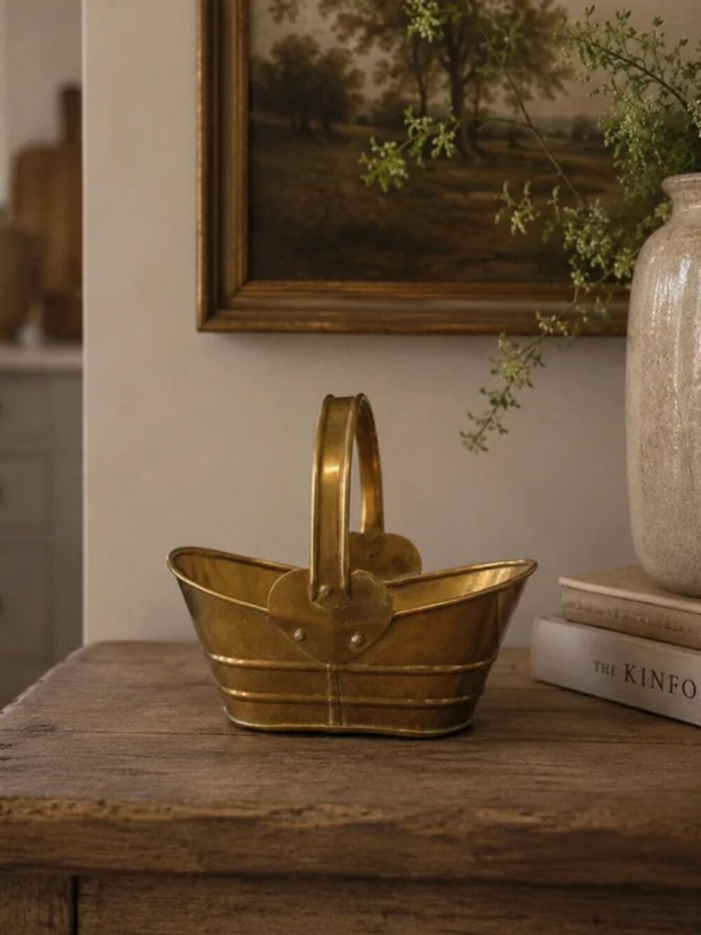 Small Vintage Brass Basket